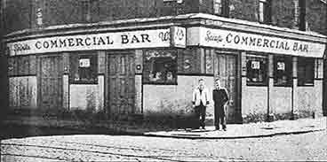 exterior view of the Commercial Bar with William Byrne 1955